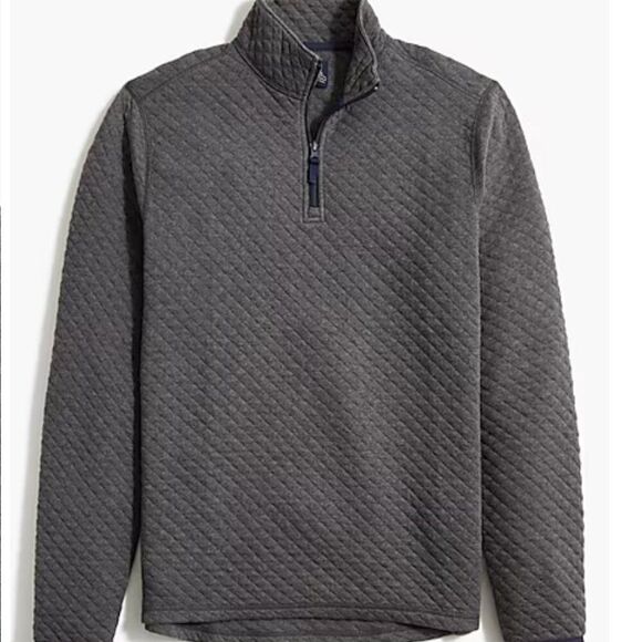 J. Crew Factory  bs847 Gray Quilted half-zip NWT size medium - Picture 4 of 8